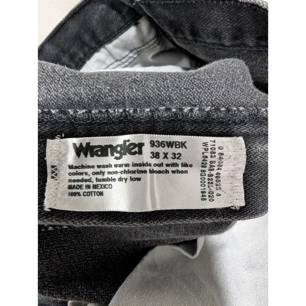 Wrangler 936WBK Slim Fit Cowboy‎ Cut Jeans Mens 38x32 Black Denim